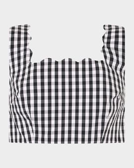 Milly Mia Scalloped Gingham Crop Top