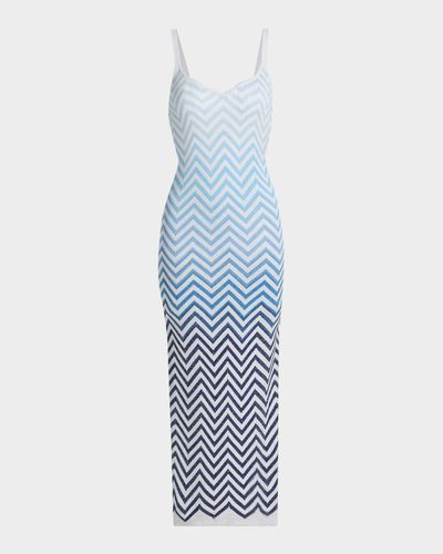 Milly Mica Gradient Zigzag Midi Cover-Up Dress