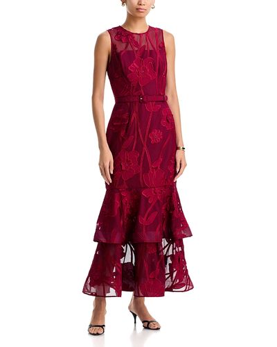 Milly Milly Anna Grand Fleur Embroidered Tiered Dress