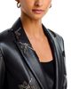 Milly Milly Avery Faux Leather Beaded Blazer - 6