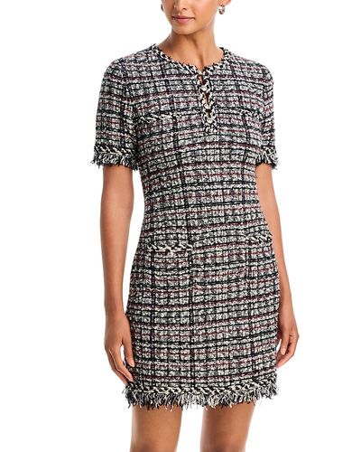Milly Milly Dakota Tweed Fringe Mini Dress