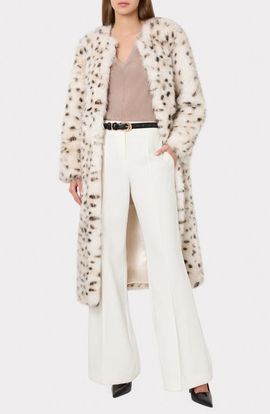 Milly Milly Eva Printed Faux Fur Coat