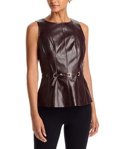 Milly Milly Gwen Faux Leather Top