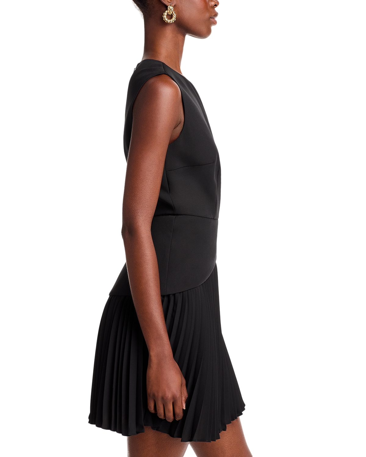 mini draped dress Black draped mini dress