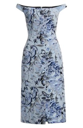 Milly Milly Mel Floral Jacquard Off the Shoulder Dress