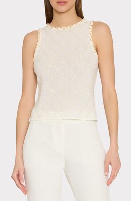 Milly Milly Meli Beaded Sleeveless Sweater