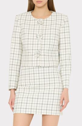 Milly Milly Mika Plaid Crop Jacket