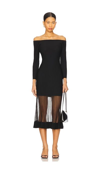 MILLY MILLY Ots Sheer Knit Midi Dress