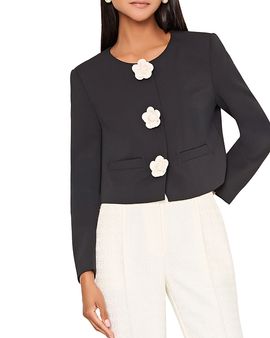 Milly Milly Selena Camellia Applique Cropped Jacket