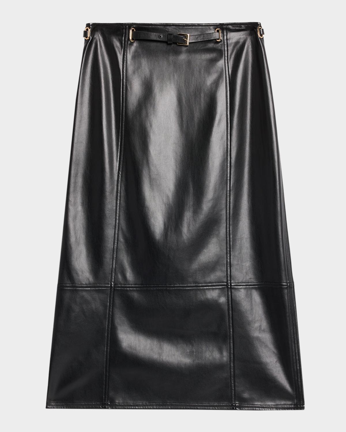 Milly Nico Faux-Leather Midi Skirt