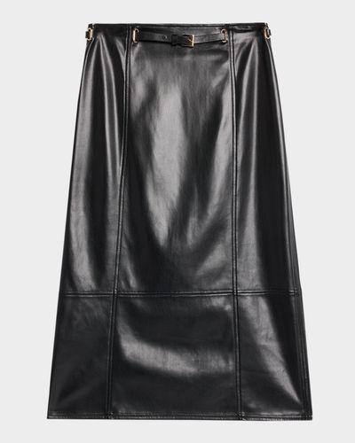 Milly Nico Faux-Leather Midi Skirt