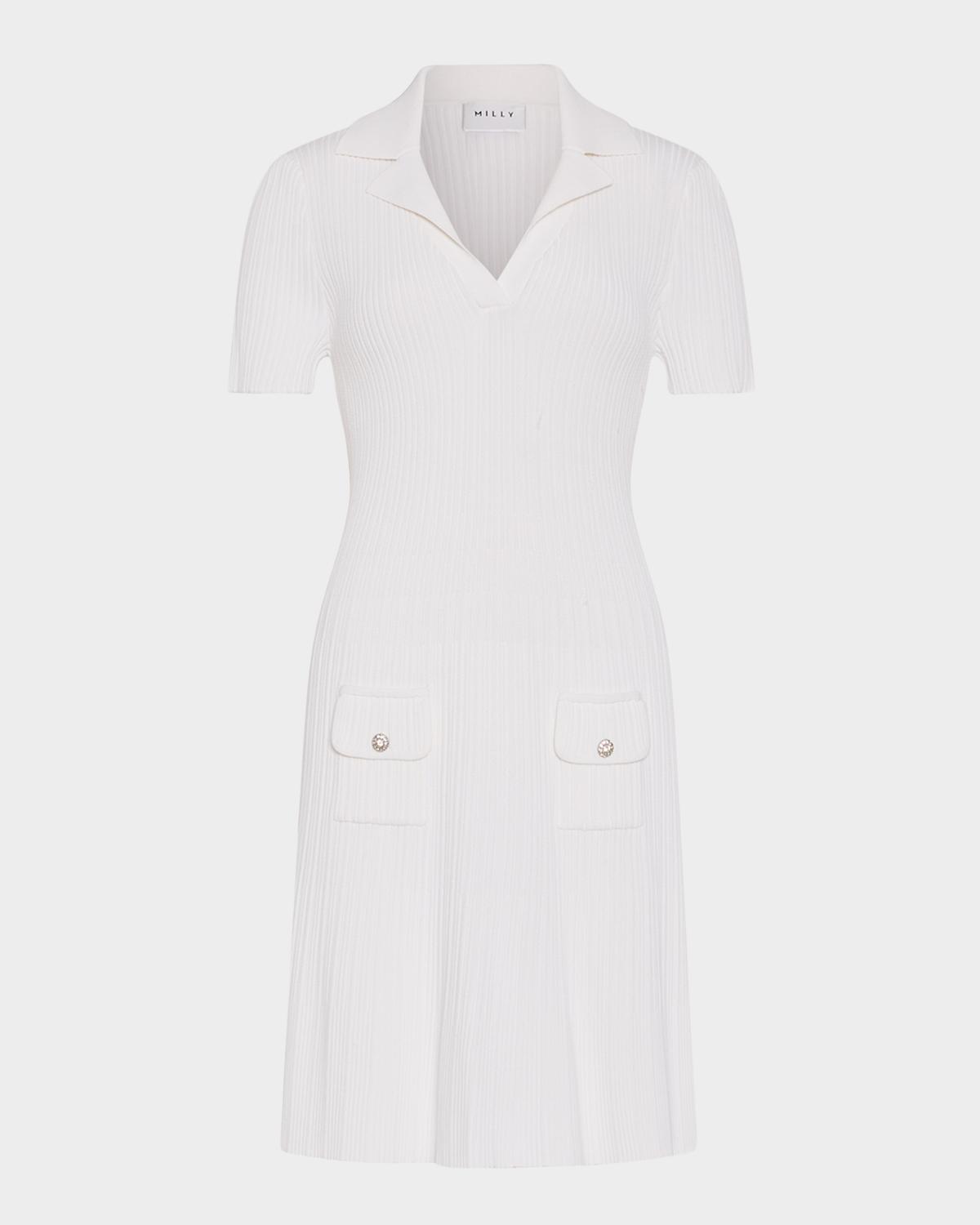 Milly Romy A-Line Rib Knit Mini Dress