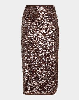Milly Roxanne Paillette Midi Pencil Skirt