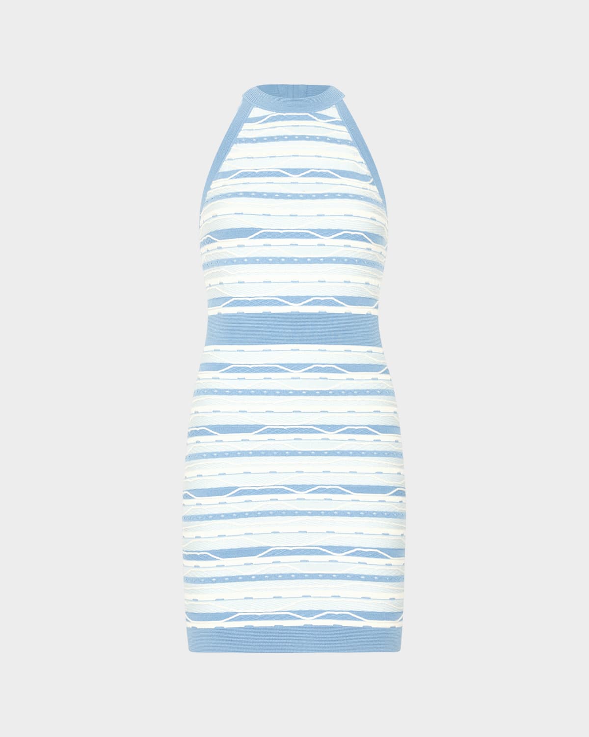 Milly Sadie Striped Knit Halter Mini Dress