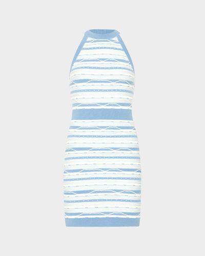 Milly Sadie Striped Knit Halter Mini Dress
