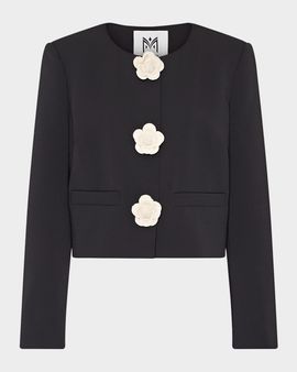 Milly Selna Cropped Flower Button Jacket