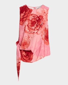 Milly Serena Draped Floral-Print Top
