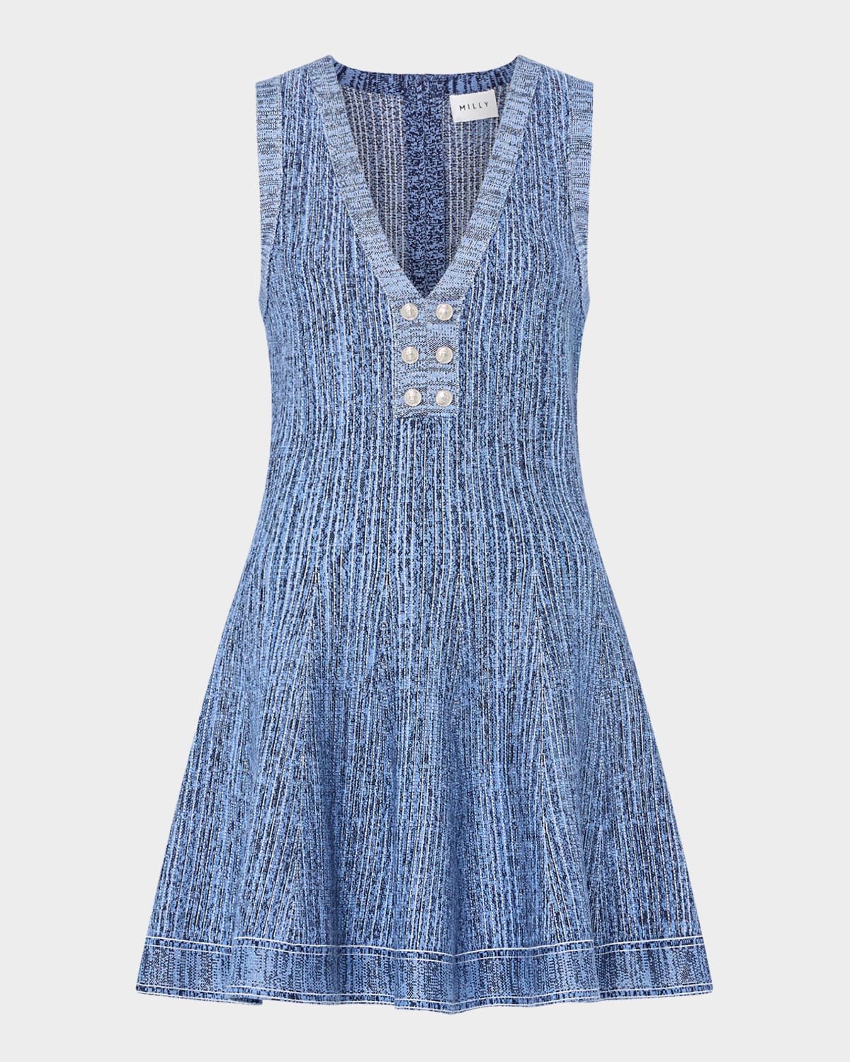 Milly Shelby Sleeveless Fit-&-Flare Mini Dress