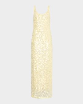 Milly Tatum Sleeveless Sequin Stretch Maxi Dress