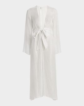 Milly Vince Pinstriped Cover-Up Robe