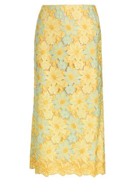 Milly Women's Alani Lace Midi-Skirt