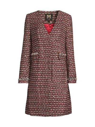 Milly Women's Collarless Tweed Coat