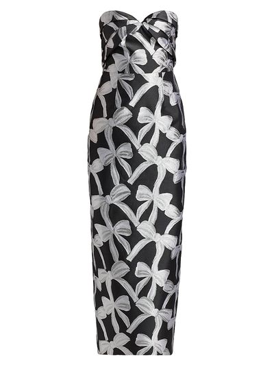 Milly Women's Donna Metallic Ribbon Jacquard Strapless Gown