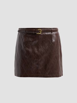Milly Women's Eliza Belted Faux-Leather Mini Skirt