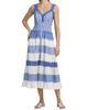 Milly Women's Eyelet-Trim Striped Cotton Midi-Dress - 3