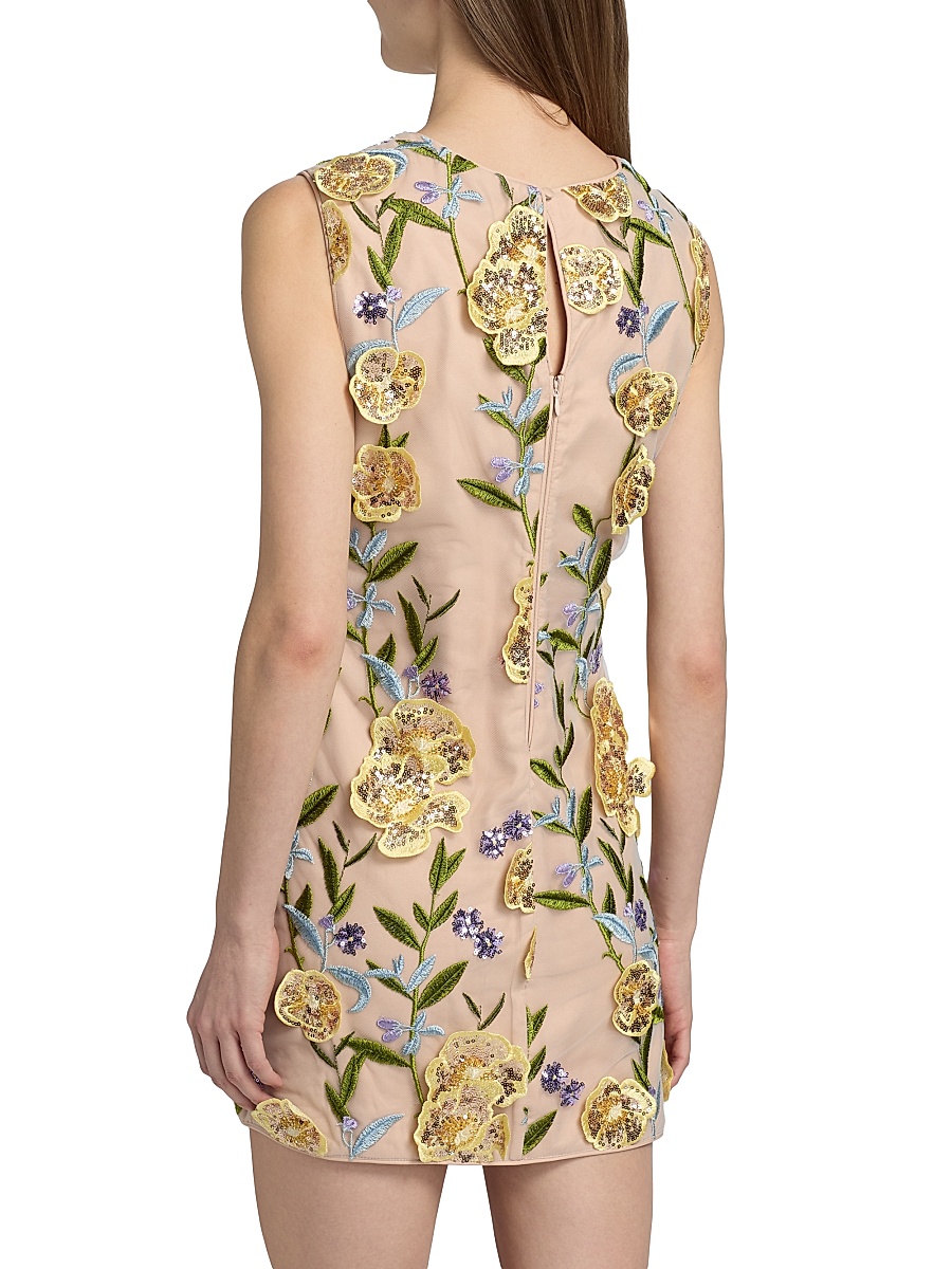 green emerald velvet dress Ivy Embroidered Sequin Mini Dress