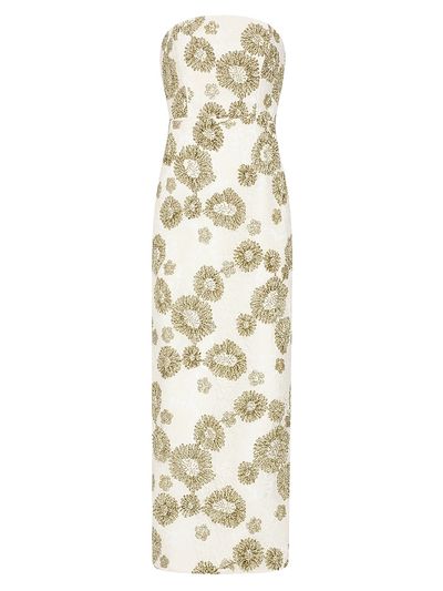 Milly Women's Jasmine Embroidered Lace Strapless Dress