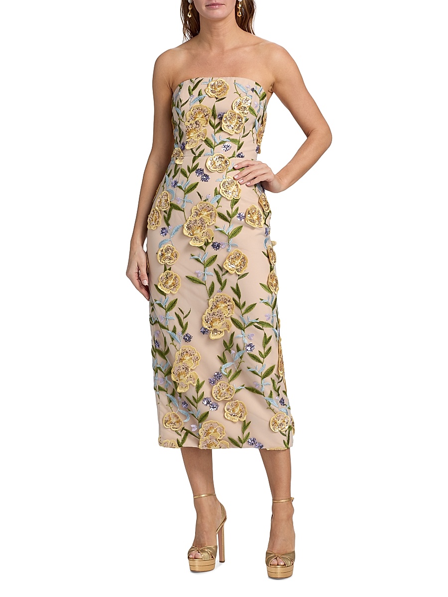sachin and babi light blue dress Milly Penelope Floral Embroidered Halter Dress size 0 main image 0