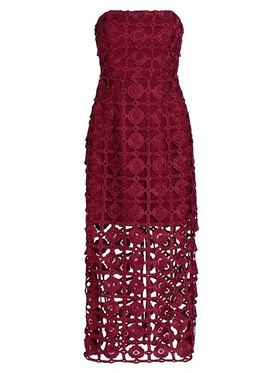 Milly Women's Kait Tile Lace Strapless Midi-Dress