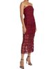 Milly Women's Kait Tile Lace Strapless Midi-Dress - 4