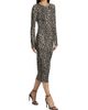 Milly Women's Leopard Print Jersey Midi-Dress - 4