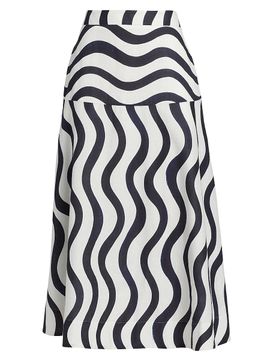 Milly Women's Lona Printed Midi-Skirt