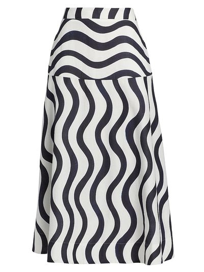 Milly Women's Lona Printed Midi-Skirt