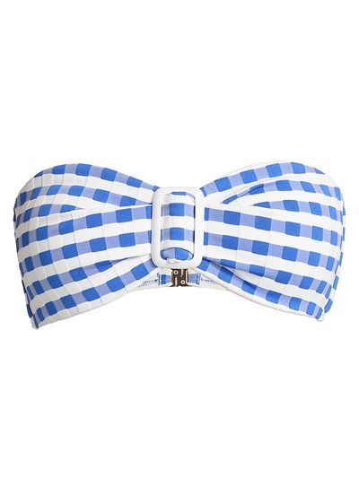 Milly Women's Margot Gingham Bandeau Bikini Top