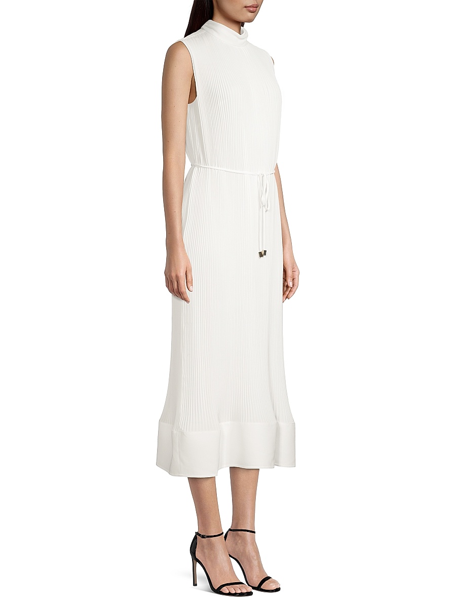 milly pleated gg midi dress Milly Johanna Pleated Twill Midi Dress