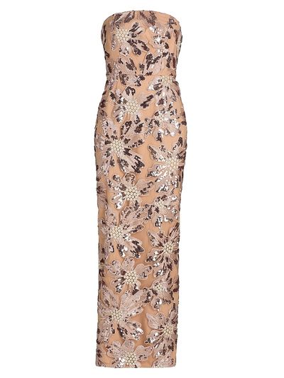 Milly Women's Meredith Sequined Strapless Maxi Dress