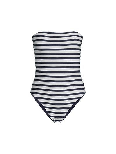 Milly Women's Nautical Striped Bandeau One-Piece Swimsuit