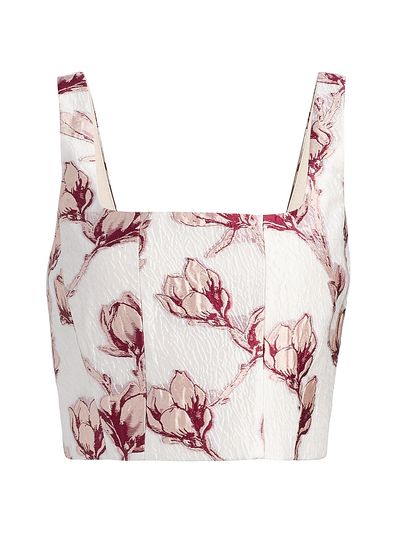 Milly Women's Paige Floral Jacquard Crop Top