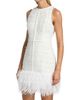Milly Women's Raven Feather-Trim Metallic Tweed Minidress - 4
