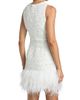 Milly Women's Raven Feather-Trim Metallic Tweed Minidress - 5