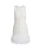 Milly Women's Raven Feather-Trim Metallic Tweed Minidress - 8