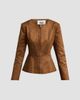 Milly Women's Reina Faux Suede Peplum Jacket - 6