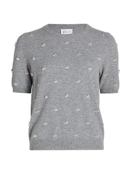 Milly Rosalyn Rhinestone Embellished Sweater Light Yellow main image 0