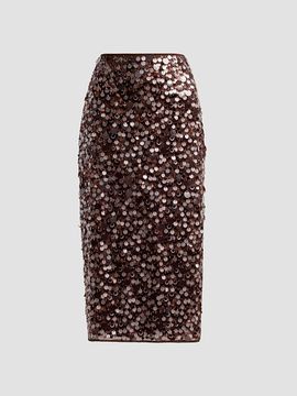 Milly Women's Roxanne Paillette Midi Skirt