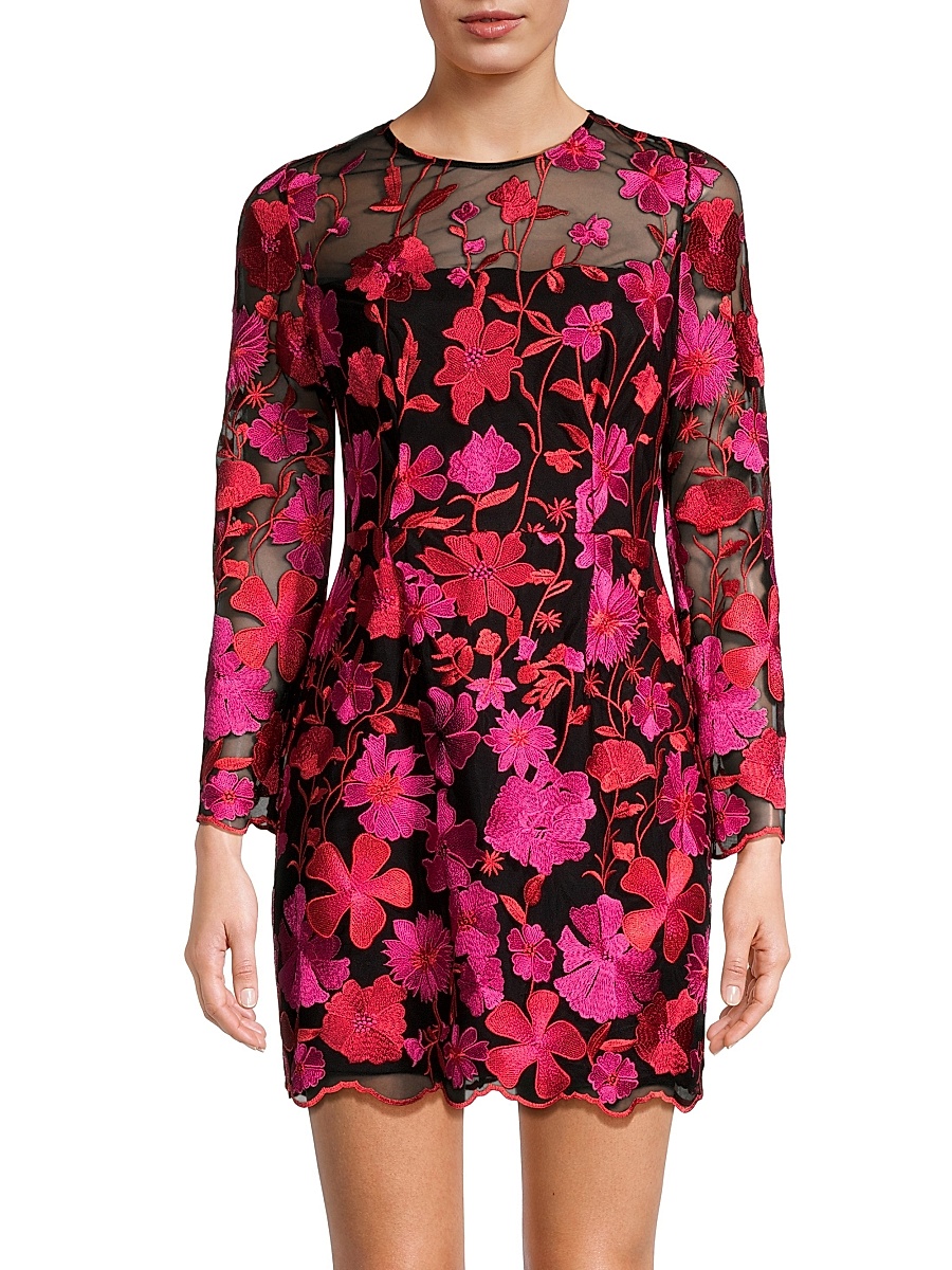knee length dresses for ladies Milly - Mini Mesh Dress with Cut-Out Details main image 1