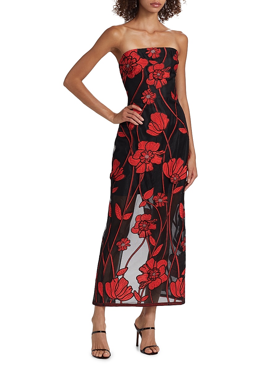 milly shiloh floral sequined midi-dress Milly
